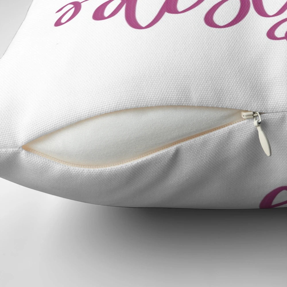 Colorful Hercules-themed lyric pillow with calligraphic lettering