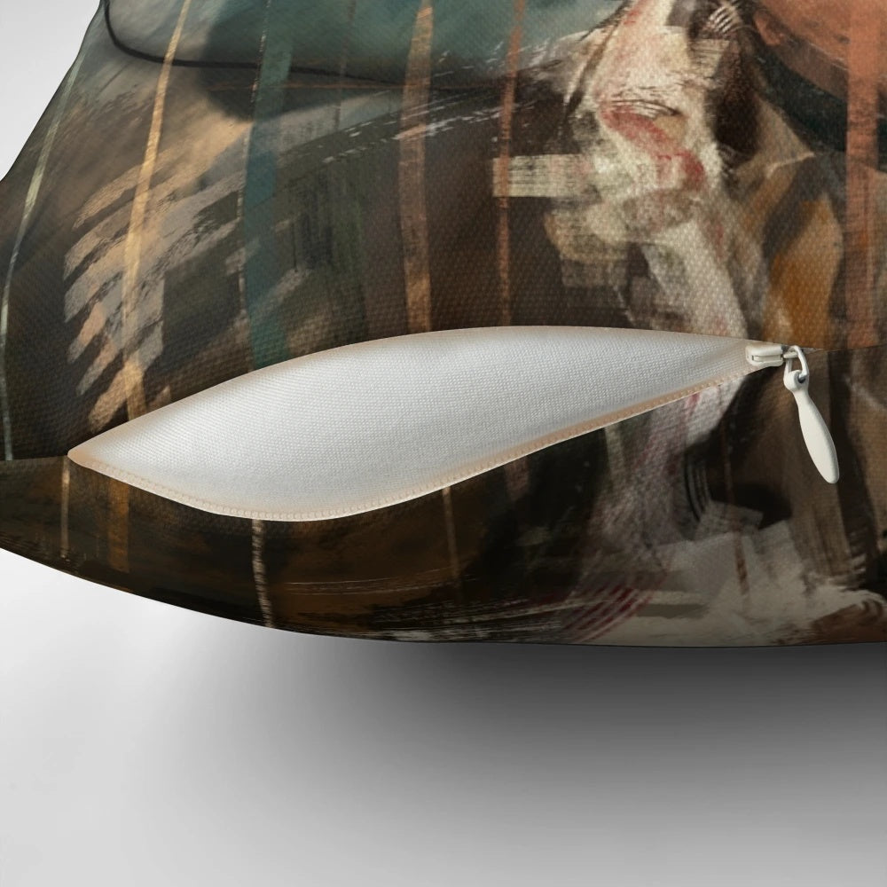 Disregard Pillow with Vampire, Halo, and Black Design, Paris and Yellow Eyes