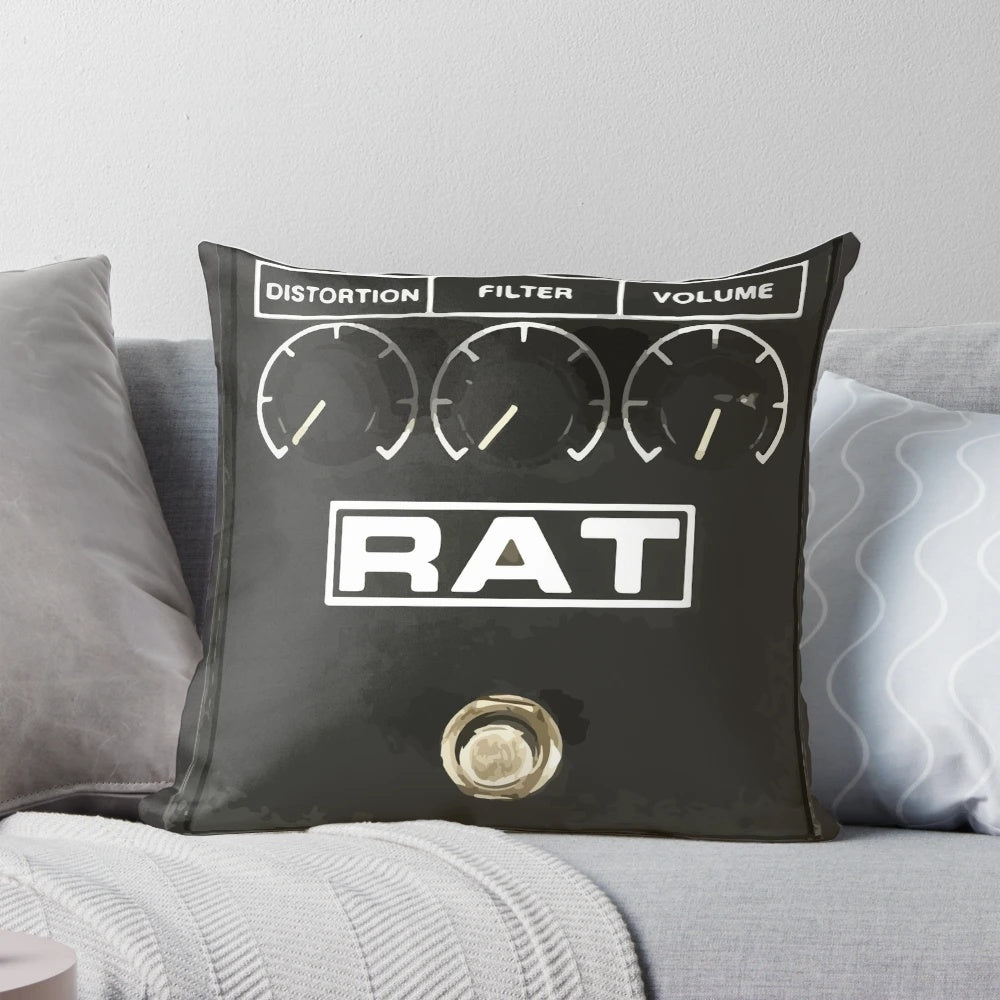 Distortion pedal guitar pillow with Nirvana and Kurt Cobain inspired design