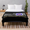 Distressed 10th Mountain Division Plush Blanket with Vintage American Flag Design