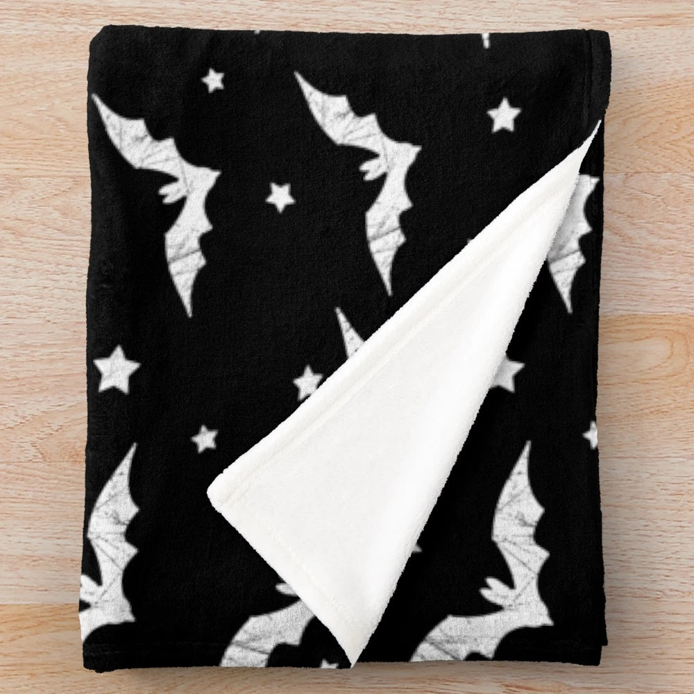 Distressed bat pattern plush blanket