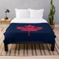 Distressed Canadian maple leaf plush blanket for home decor