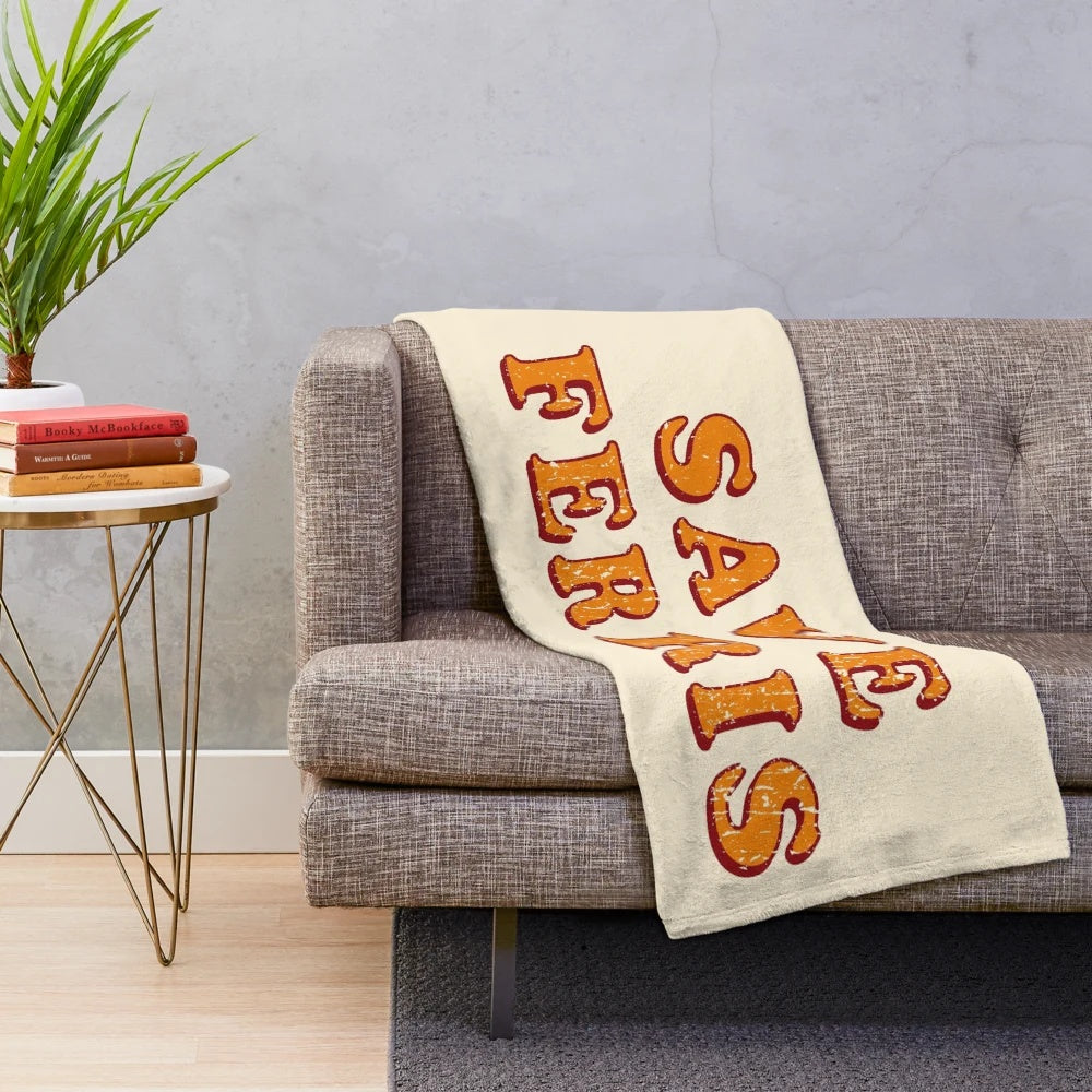 Distressed Ferris Bueller inspired plush blanket