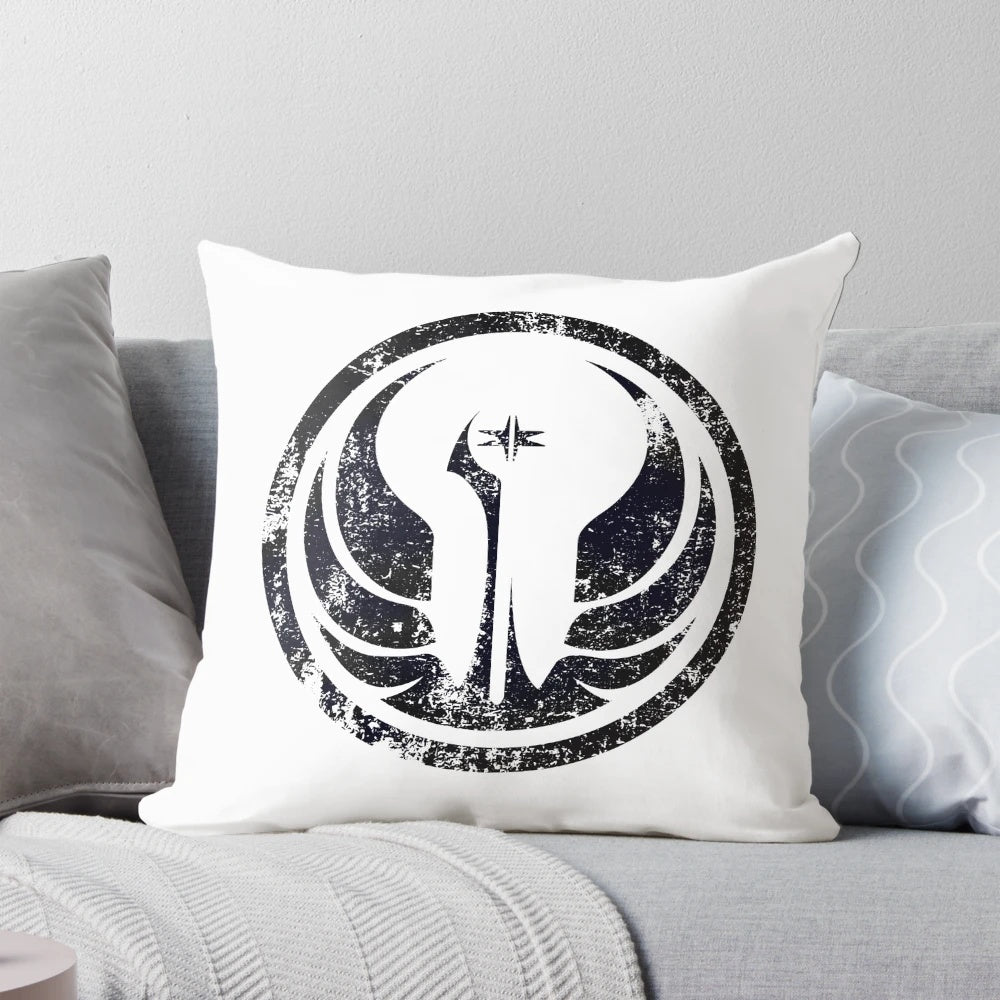 Distressed Old Republic logo design printed on a soft, comfortable pillow