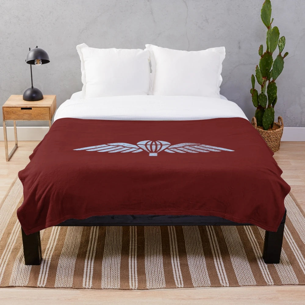 Distressed paratrooper wings plush blanket