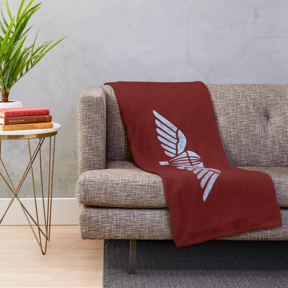 Distressed paratrooper wings plush blanket
