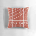 Distressed style red running track pattern pillow for sports enthusiasts