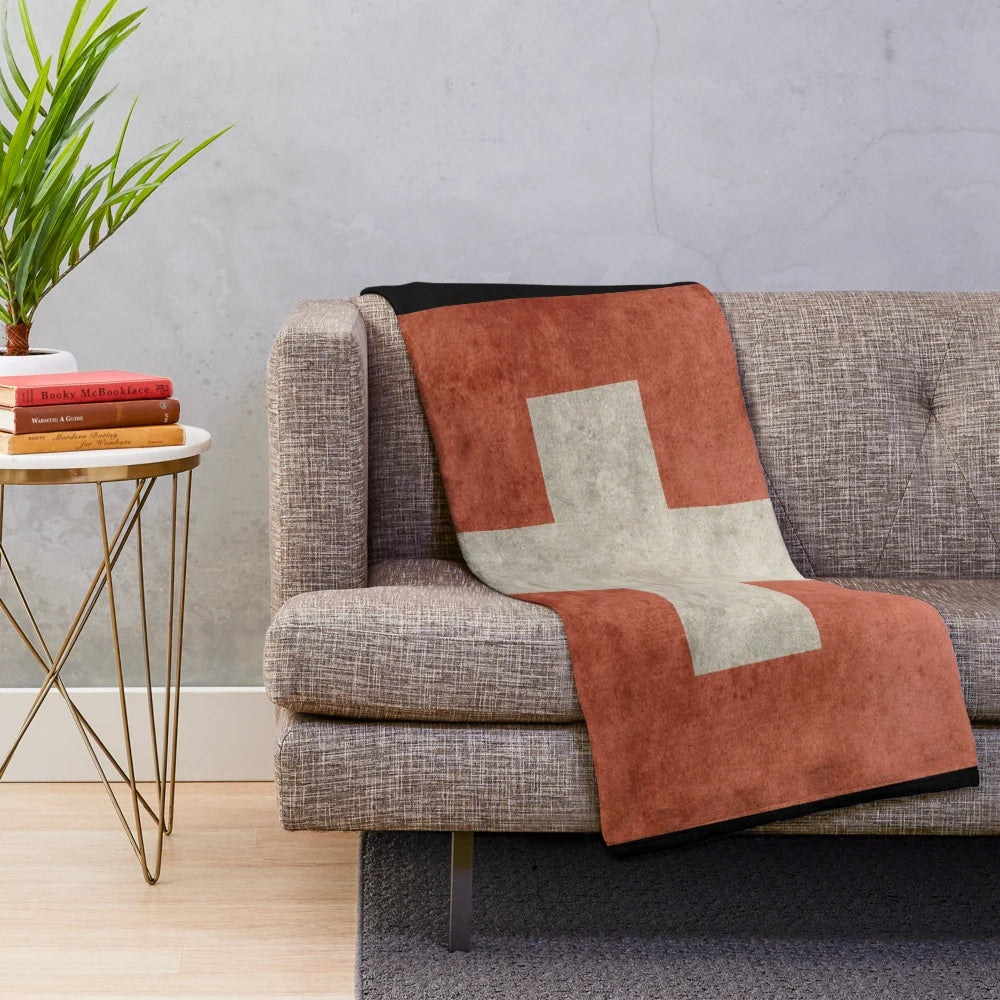 Grunge Swiss Flag Plush Blanket