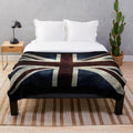 Distressed Union Jack UK Flag Plush Blanket