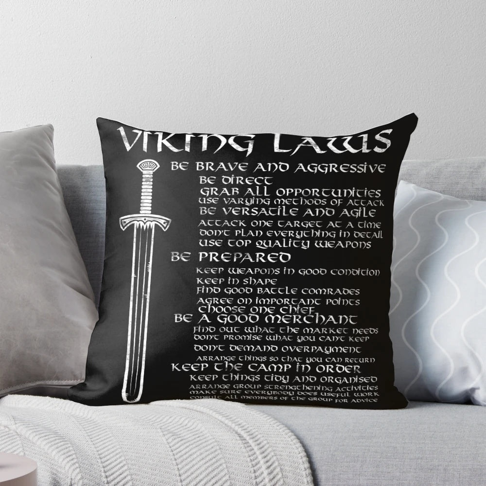 Distressed Viking Laws Scandinavian Warriors Sword Pillow