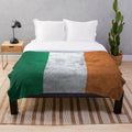 Distressed vintage Irish flag plush blanket
