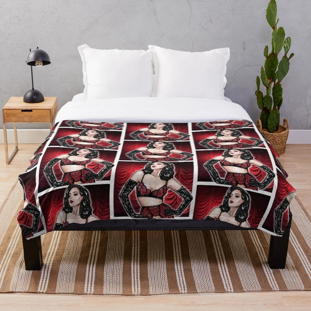 Dita Von Teese-inspired leopard print plush blanket