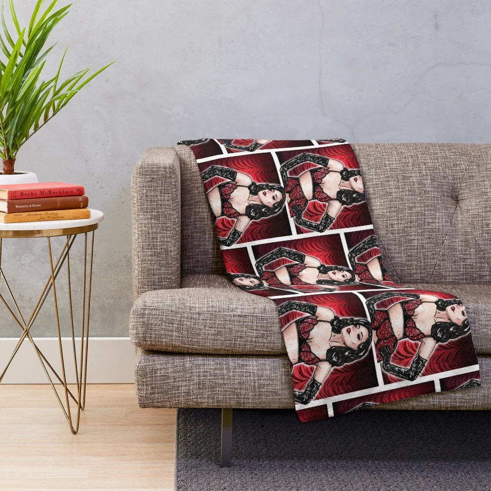 Dita Von Teese-inspired leopard print plush blanket