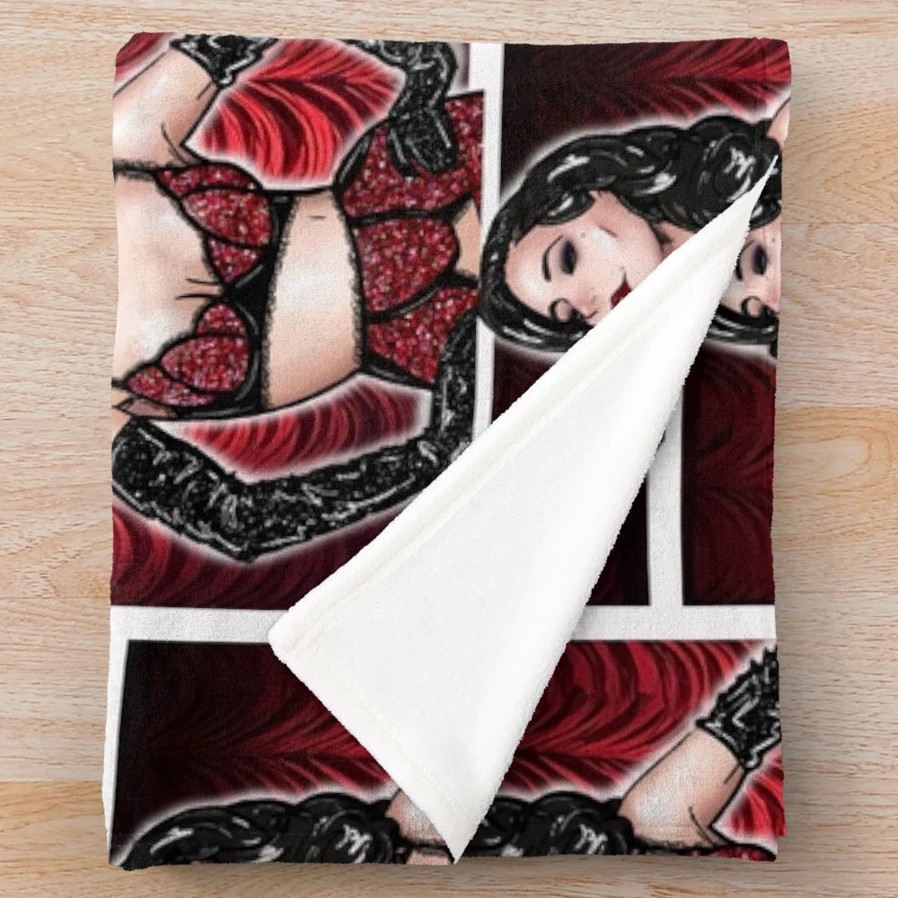 Dita Von Teese-inspired leopard print plush blanket