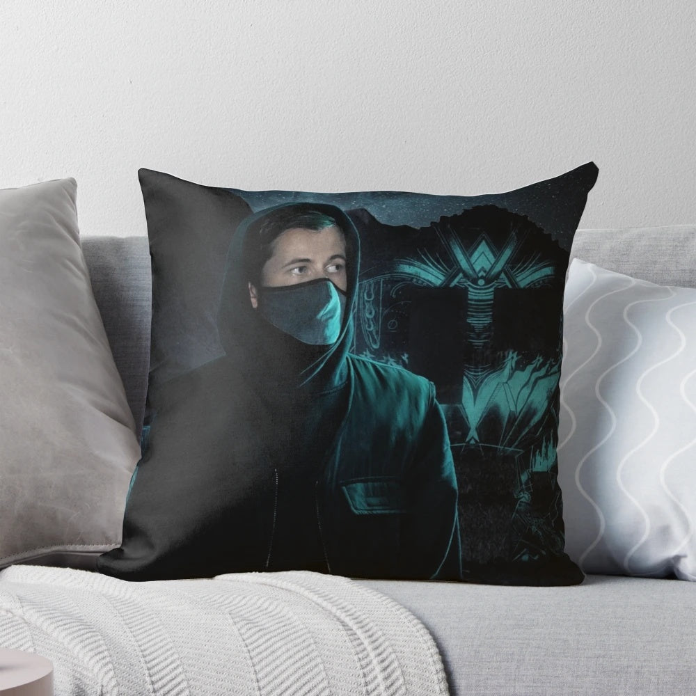 DJ Alan British DJ Electro House EDM 90s Vintage Throw Pillow