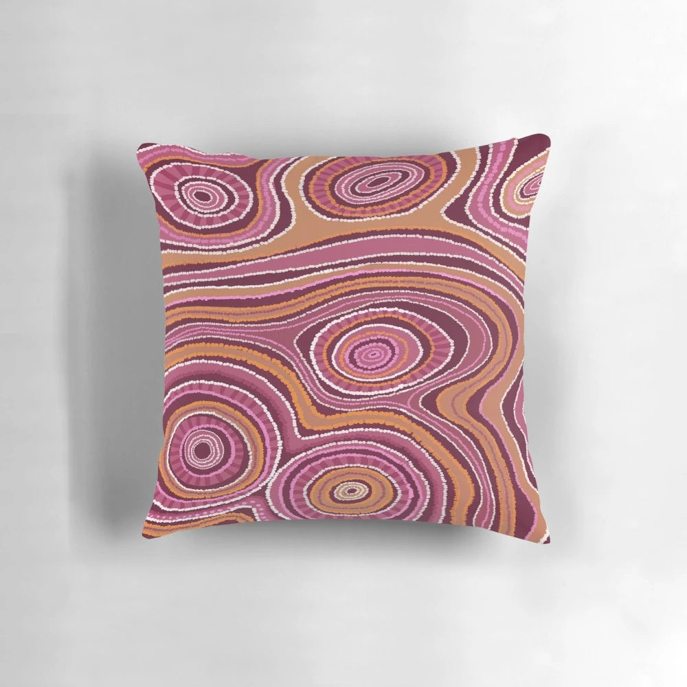 Djilba Pillow featuring Noongar Aboriginal art design