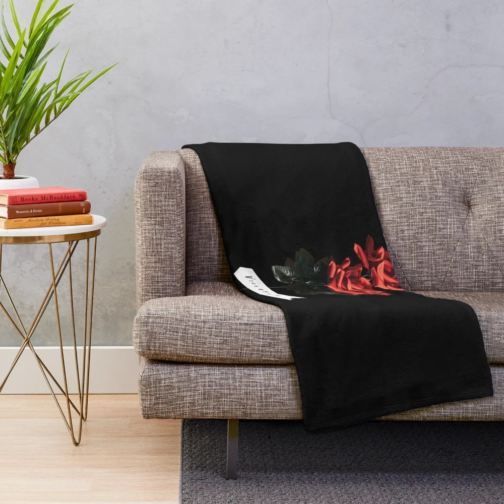 Dm inspired violator aesthetic rose design plush blanket