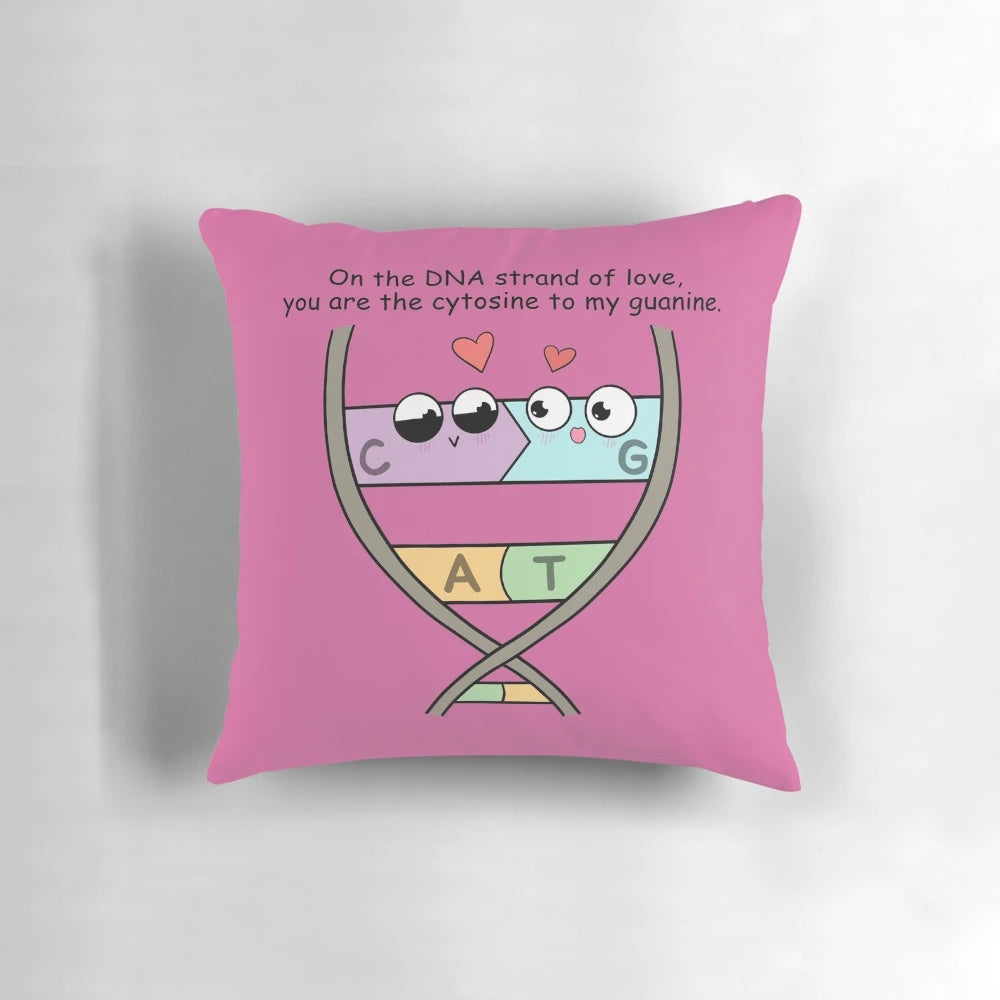 DNA Strand of Love Pillow with Vibrant Molecular Design