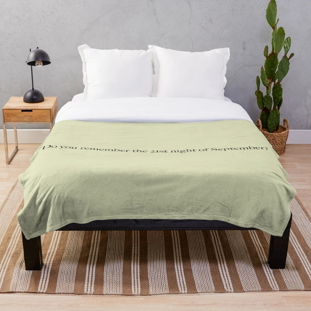 Plush Blanket Featuring Iconic Lyrics from "September" by Earth, Wind & Fire