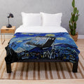 Doctor Who Inspired Plush Blanket with Van in Time Graphic