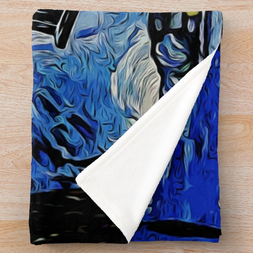 Doctor Who Inspired Plush Blanket with Van in Time Graphic