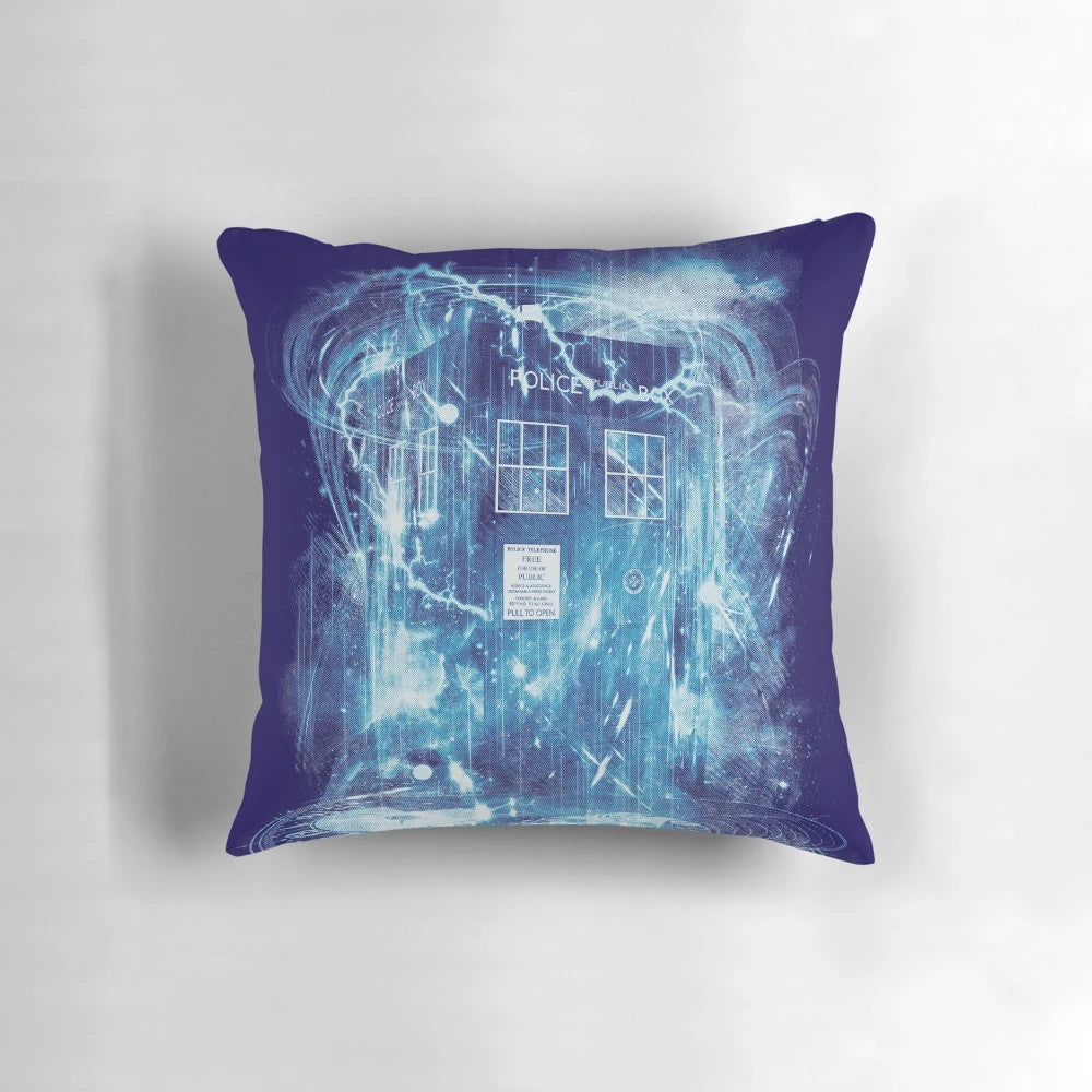 Doctor Who-inspired time and space storm throw pillow