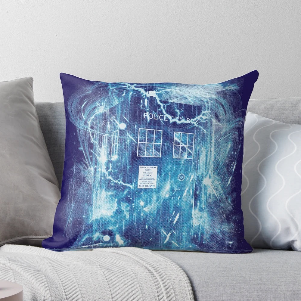 Doctor Who-inspired time and space storm throw pillow