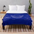 Dodger Stadium inspired plush blanket with blueprint-style field layout design