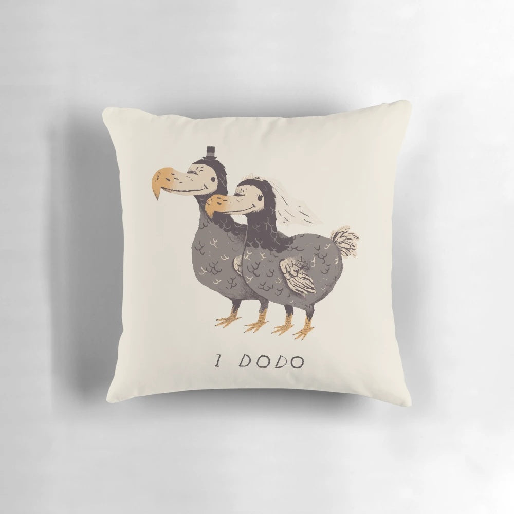 A plush, retro-inspired dodo bird pillow with a whimsical and nostalgic design.