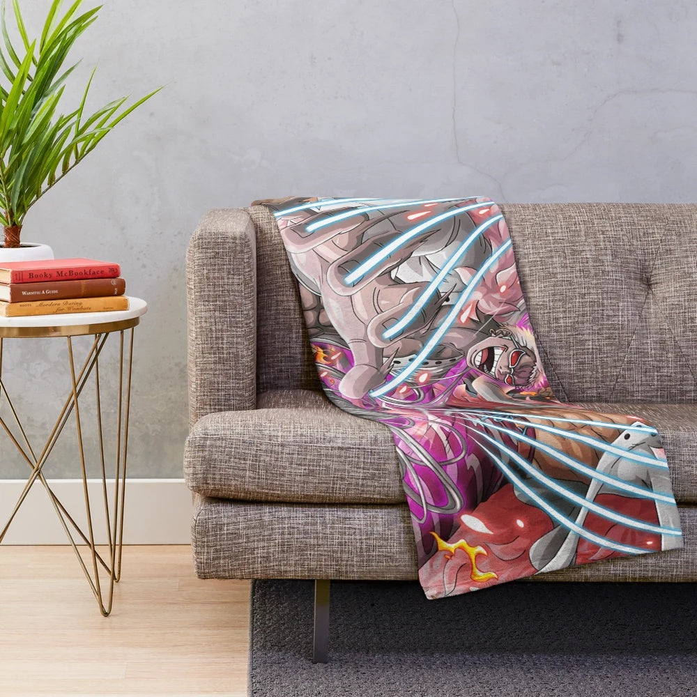 Doflamingo plush blanket featuring the iconic One Piece villain