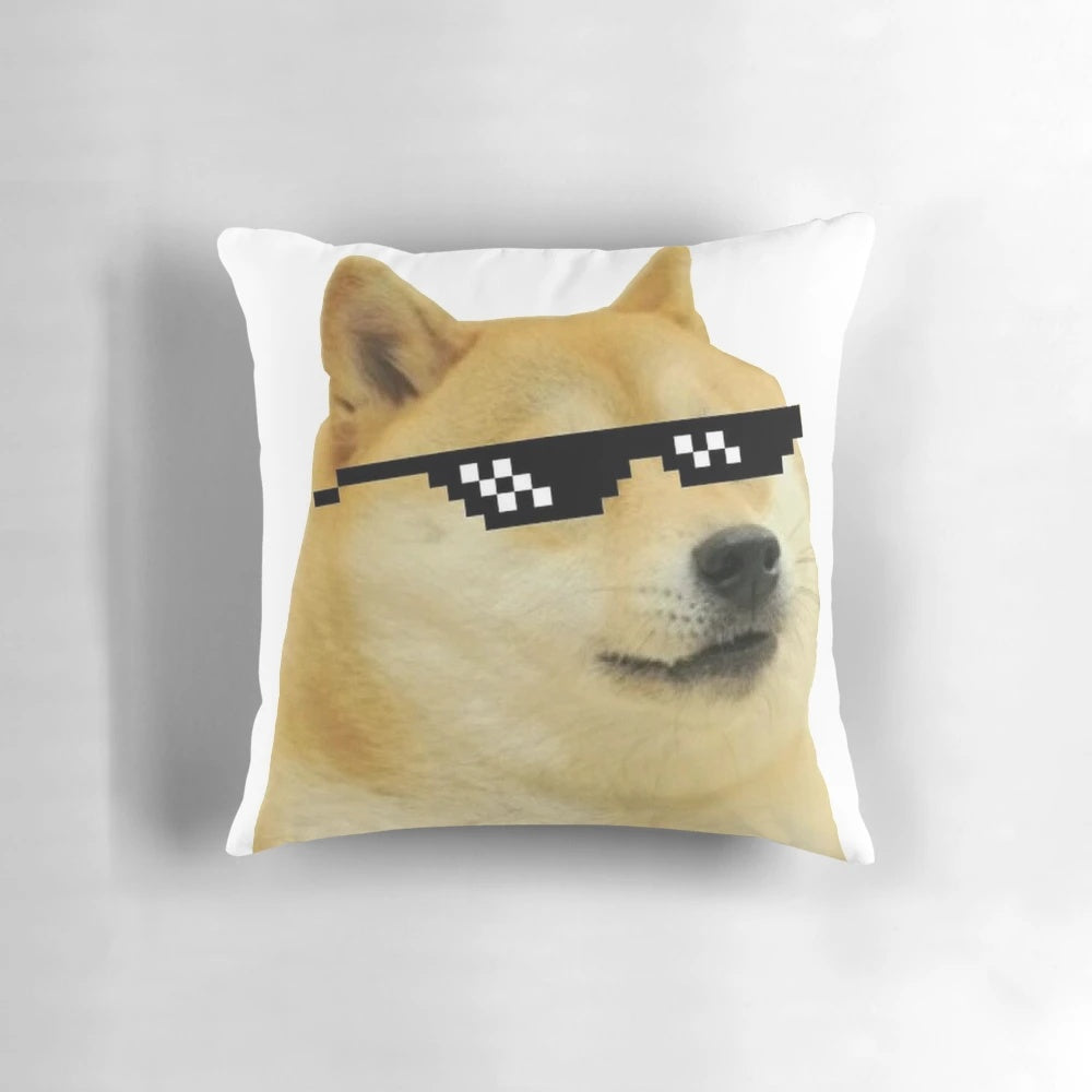 Doge Meme Pillow, Funny Dog Themed Decorative Cushion