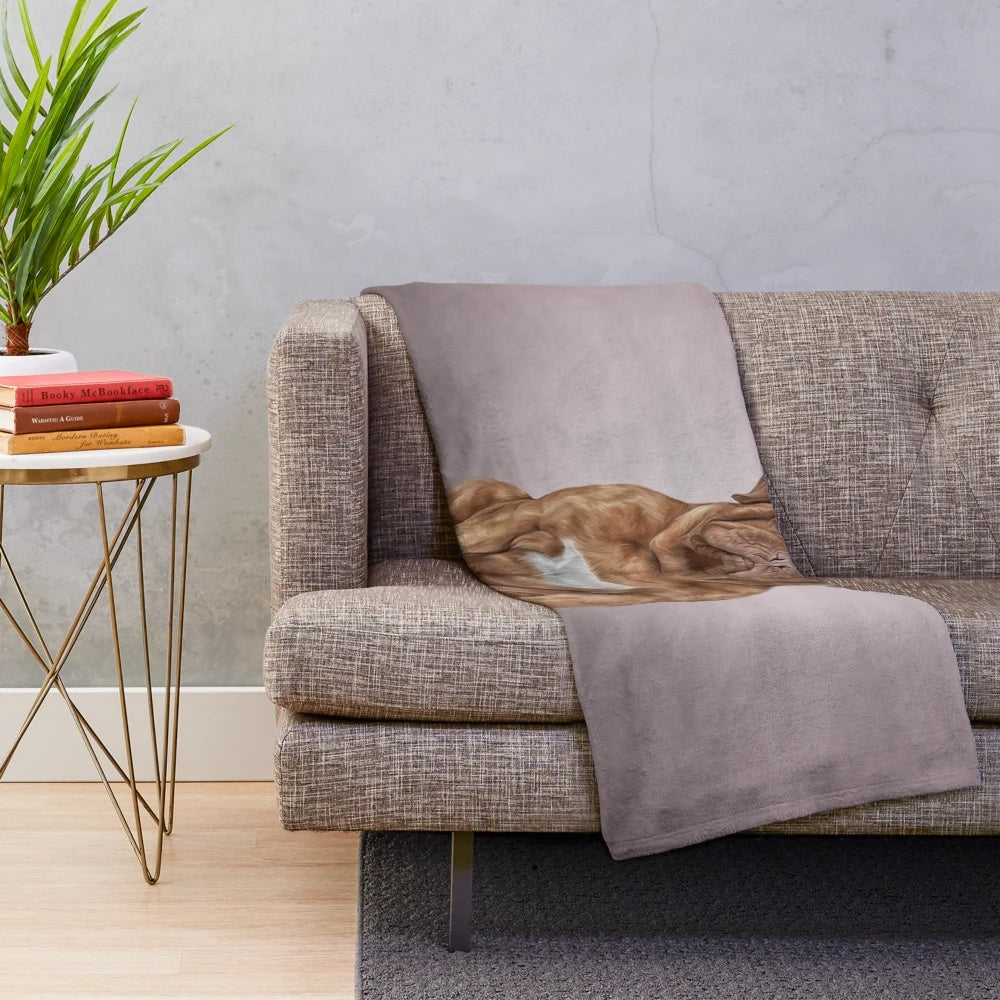 Dogue de Bordeaux drawing dog plush blanket