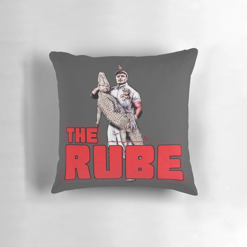 The RUBE Pillow, featuring the Dollop podcast logo and characters