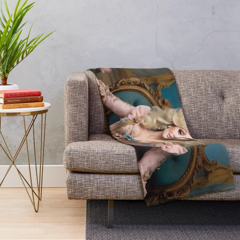 Dolly Parton inspired 3D plush blanket with country music, rhinestones, and glamour