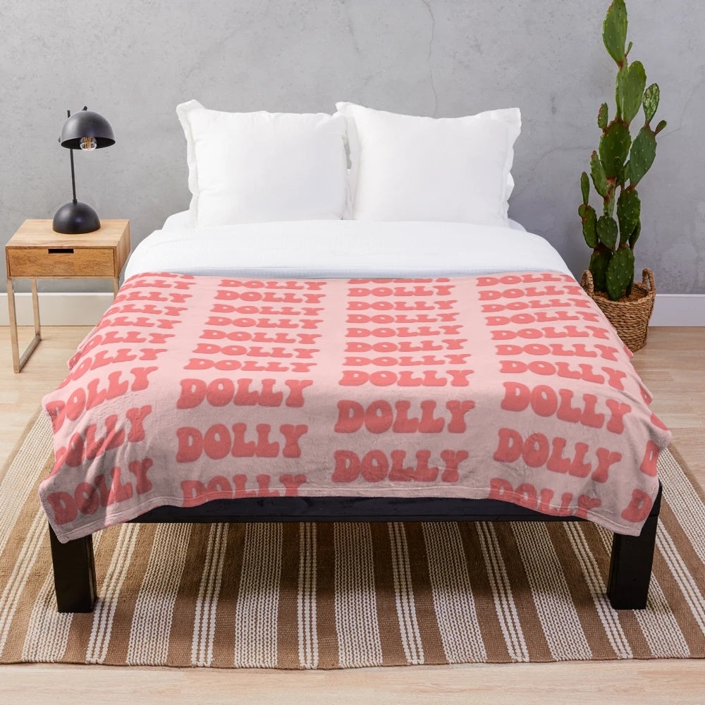 Dolly Parton inspired plush blanket with country music imagery