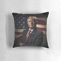 Stylized portrait of former US President Donald Trump on a simple, high-quality pillow