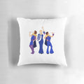 Decorative Mamma Mia-themed pillow featuring the Donna and the Dynamos