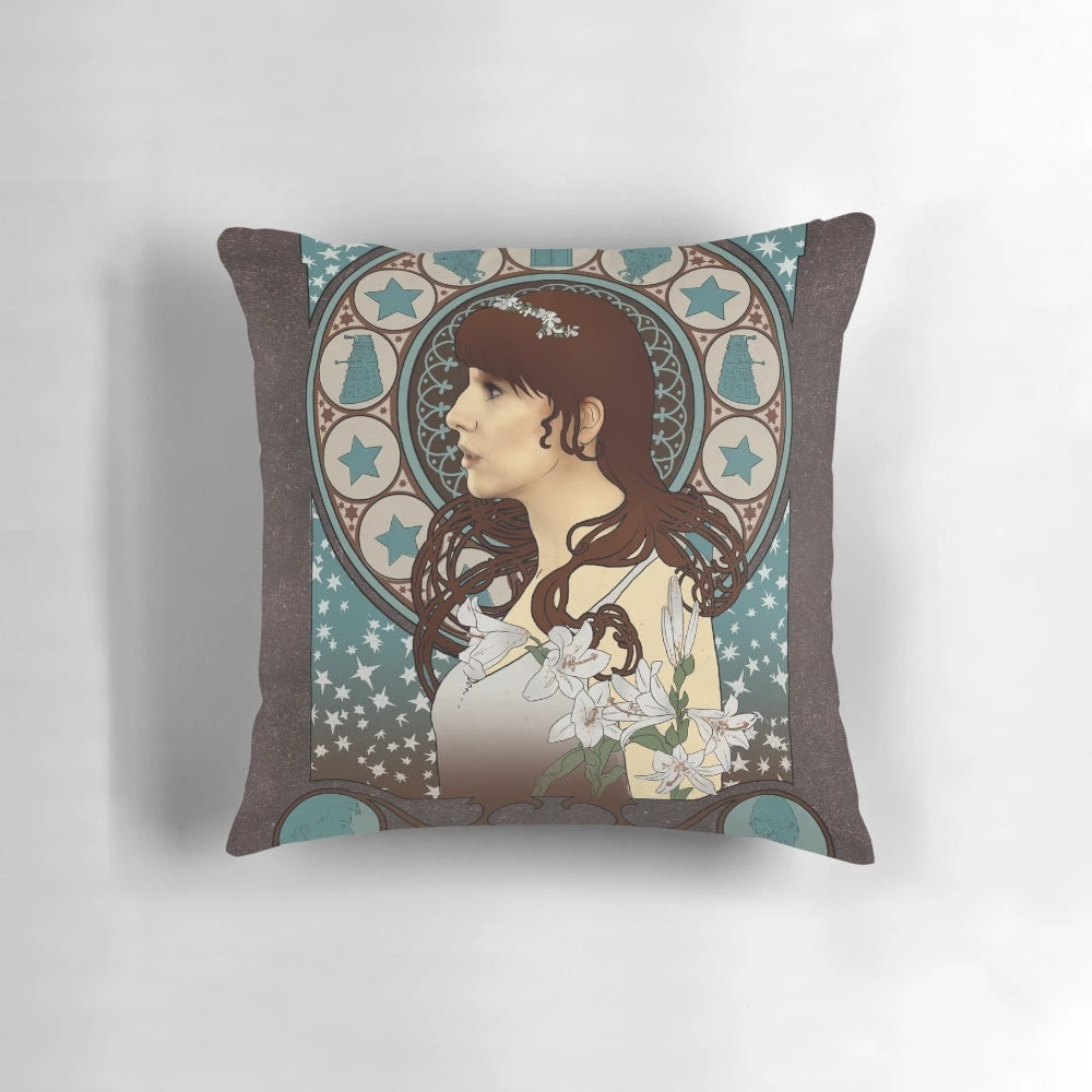 Donna Noble 'Doctor Who' Art Nouveau Inspired Decorative Pillow
