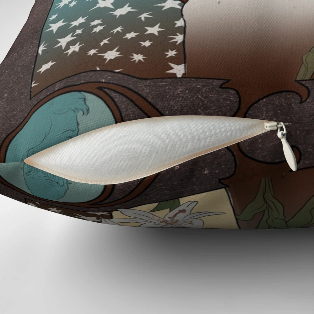Donna Noble 'Doctor Who' Art Nouveau Inspired Decorative Pillow