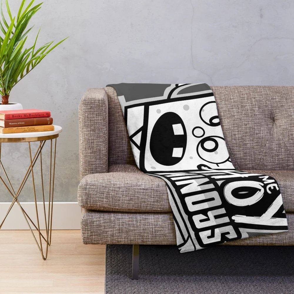 Doodle Bob inspired sports logo plush blanket