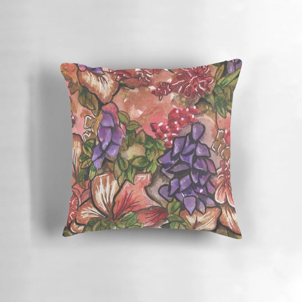Doodle print 16 inch pillow with abstract pattern design