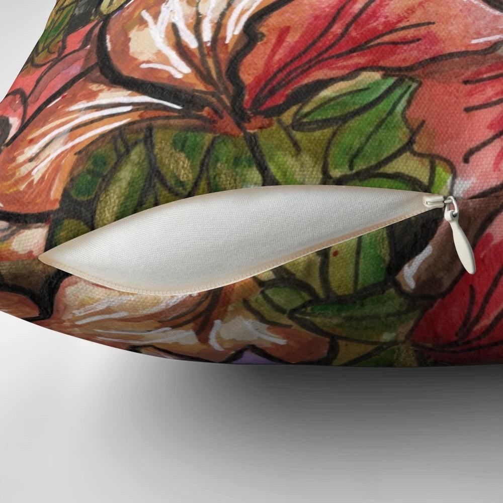 Doodle print 16 inch pillow with abstract pattern design