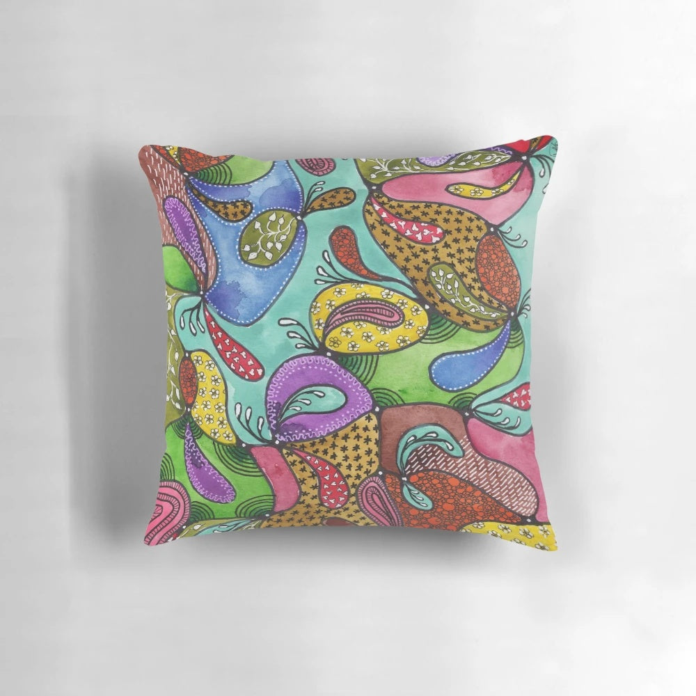 Abstract doodle print decorative pillow for home decor