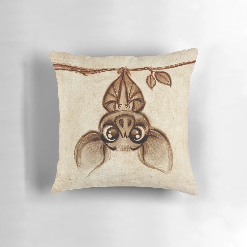 Doodles by David Kawena Bat Pillow - Unique Decorative Throw Pillow with Patterned Bat Design
