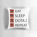 Dota 2 Gamer Life Pillow with "Eat Sleep Dota 2 Repeat" Design