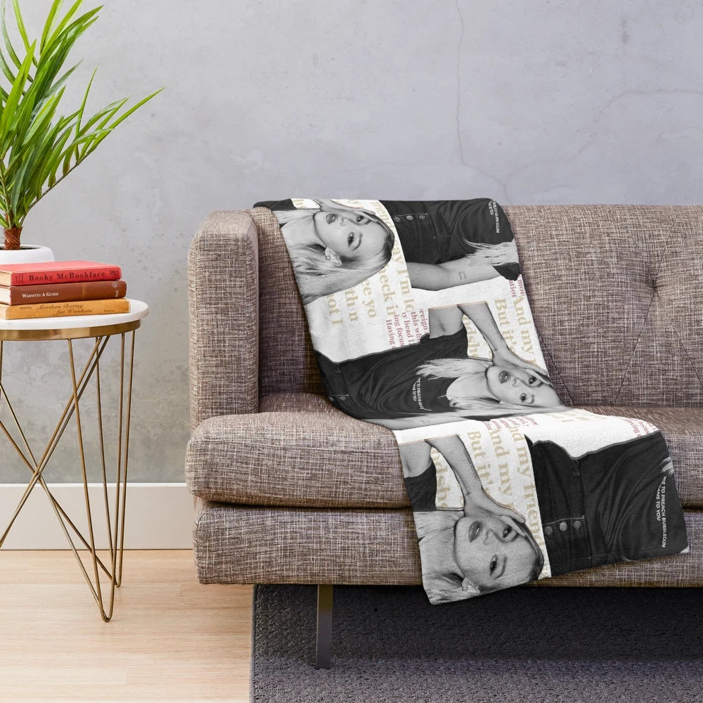 Soft and cozy plush blanket inspired by Dove Cameron's Bloodshot character