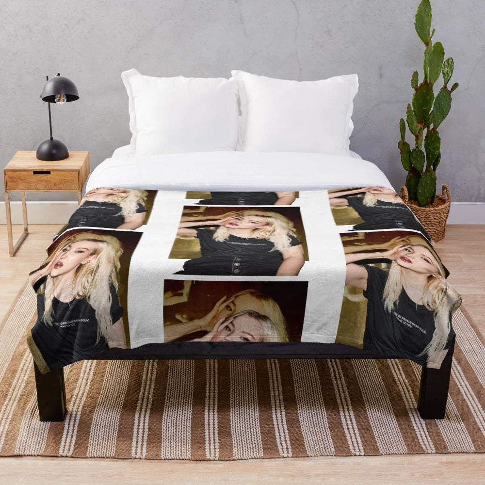 Dove Cameron inspired plush blanket with a soft, cozy design
