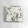 Downers Grove Illustrated Map Pillow featuring a detailed map design of Downers Grove, Illinois