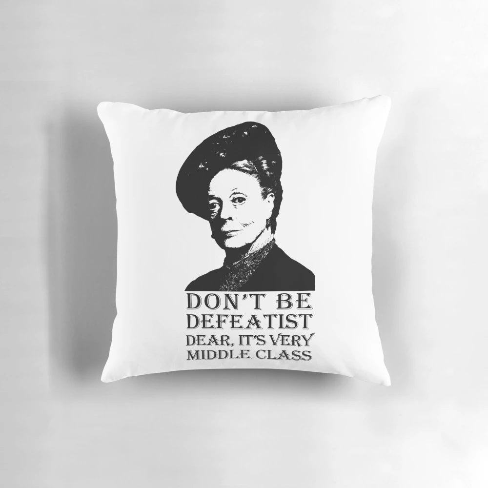 Vintage-style Downton Abbey themed decorative pillow with regal duchess design