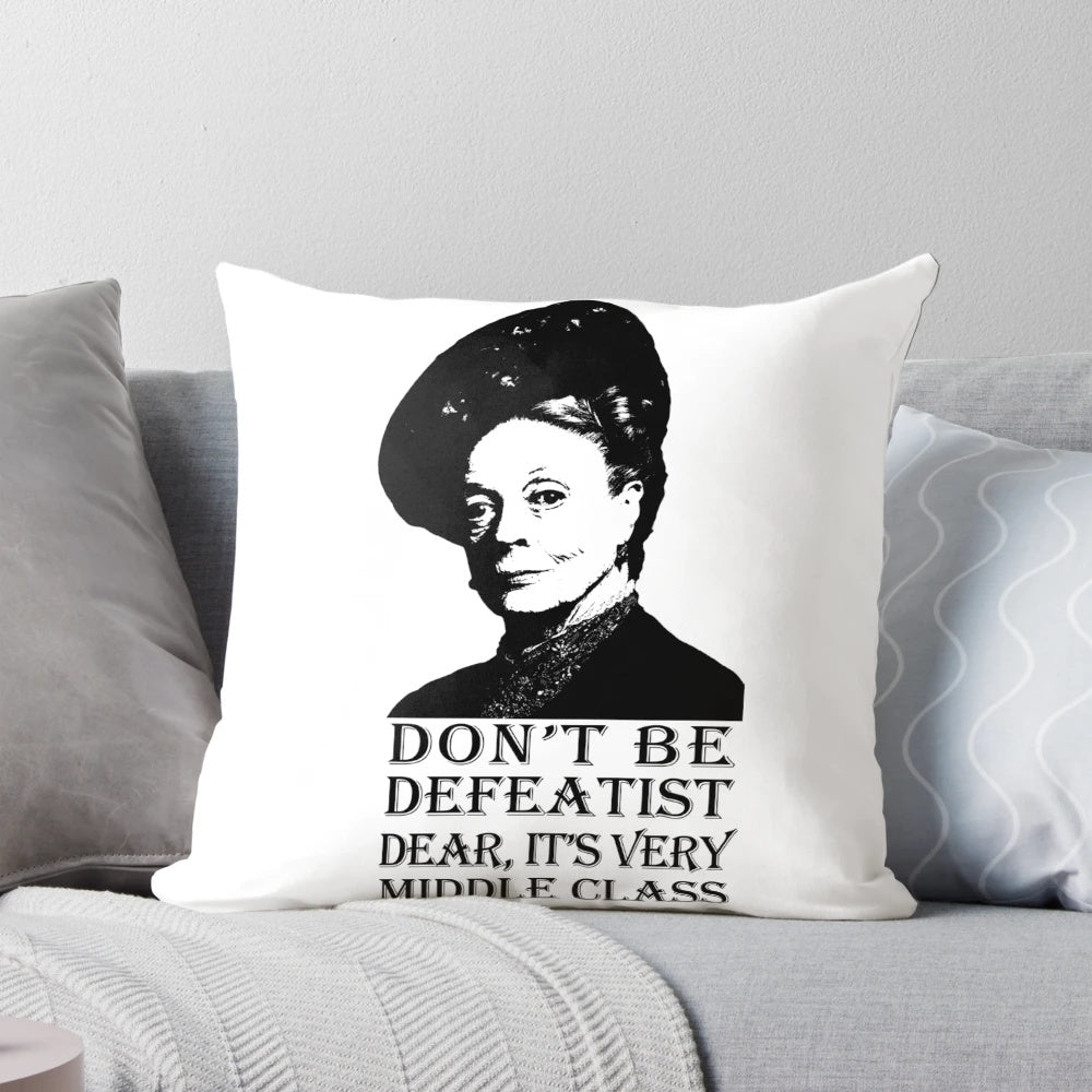 Vintage-style Downton Abbey themed decorative pillow with regal duchess design